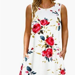 Women Swing  Beach Swimsuit Cover Ups with Pockets Sun  Dress